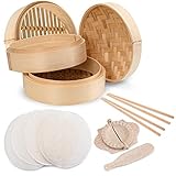 Annie’s Kitchen Dampfgarer Bambus Dampfkorb Bamboo Steamer Dumpling Steamer...