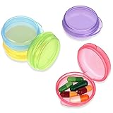 WLLHYF 5 Packungen Mini-Pillendose, kleine Pillen-Organizer-Box, Tragbarer Vitamin-Halter,...