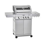 RÖSLE Gasgrill BBQ-Station VIDERO G3 Edelstahl, Grill mit 3 Haupt- und 1 Seitenbrenner,...