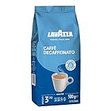 Lavazza, Caffè Decaffeinato, Entkoffeinierte Arabica und Robusta Kaffeebohnen, Kaffee mit...