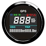 GPS Geschwindigkeitsmesser, 52 mm Digital Tachometer Kilometerzähler...