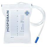 AIESI® Urinbeutel 2000 ml 120 cm schlauch ohne ablaufventil HOSPIDRAIN (Packung...