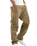 YAOHUOLE Herren Hose Lang Ranger Hose Herren Multitarn Cargohose Herren Leinen...