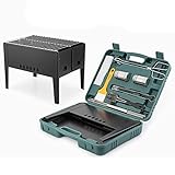 Portable Barbecue Grill Holzkohle Grill Sets, Faltbar Barbecue Holzkohle Grill Toolbox,...