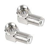 2 Stück 90 Grad abgewinkelte Adapter für Koaxialkabel, F-Stecker, vergoldete F-Stecker,...