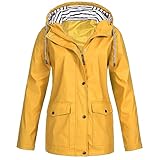 Awrvia blitzangebote des tages Damen Regenjacke Lange Regenparka PU Leicht Jacke...