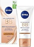 NIVEA 5 IN 1 Tagespflege BB 24h Feuchtigkeit LSF 15, getönte Tagescreme für mittlere bis...