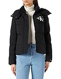 Calvin Klein Jeans Damen Jacke Monologo Winterjacke, Schwarz (Ck Black), M