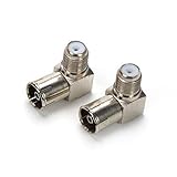 TLS.eagle TV-Antennen-Stecker Koax-Stecker auf F-Buchse, 90 Grad rechtwinkliger Adapter,...