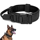 Taktisches Hundehalsband, Verstellbare Halsband Mit Kontrollgriff Weich Gepolstertes Nylon...