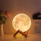 Mond Lampe 3d Druck, Mondlampe Kugel 15cm, Lunalamp mit Fernbedienung, Moonlight Lampe...