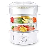 Aigostar Fitfoodie 30CFO - Dampfgarer mit Timer 9L, 3-Etagen Stapelkörbe (800W,...