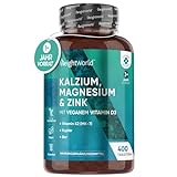 Kalzium Magnesium Zink - 400 Tabletten für 1+ Jahr - Magnesiumoxid mit Vitamin...