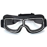 FLKAYJM Vintage Motorradbrillen Schutzbrille Fliegerbrille Helm Augenschutz Brille für...