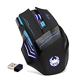 zelotes Kabellose Maus für Laptop, 2400 DPI Computer-Maus, 7 Tasten USB ergonomische...