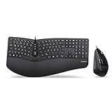 Perixx Periduo-505, Ergonomische Tastatur und Vertikale Maus Desktop Set, Geteiltes...