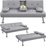 Yaheetech Klappbares Schlafsofa Couch Sofa mit Schlaffunktion Bettsofa mit...