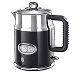 Russell Hobbs Wasserkocher [1,7l, 2400W] Retro Schwarz & polierter Edelstahl...