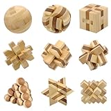 9 Stück Knobelspiele Holz, IQ Spiele 3D Puzzle Holz Klassisch Holzspielzeug Knobelspiel...