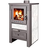 ProTermo Nova G Weiß Kaminofen mit Schamottsteinen - 7,5 kW Heizleistung -...