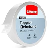 GAUDER Teppichklebeband (25 m) | Klebeband für Bodenbeläge, Treppenstufen und...