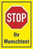 Melis Folienwerkstatt Schild Stop - Halt - Ihr Wunschtext 30x20cm - 3mm...