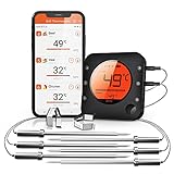 BFOUR Küche Bluetooth Thermometer Digitale Grillthermometer mit 6...