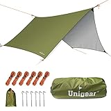 Unigear Zeltplane wasserdicht, sechseckig Tarp mit Ösen + 6 Aluminium...