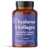 Hyaluron & Kollagen Komplex - 270 hochdosierte Kapseln - Angereichert mit...