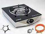 PS-1 Gaskocher 1 flammig 4,2 KW Glas Propan Campingkocher mit Zündsicherung +...