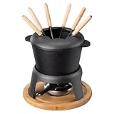 Navaris Gusseisernes Fondueset - Käsefondue Set für 6 Personen - Fondue Set für Käse...