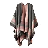 colornival Poncho Damen Winter Warm Elegant Poncho Decke Poncho Cape Strick...