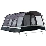 Outsunny Camping Zelt 8 Personen Zelt Tunnelzelt mit Vorraum 4 Fenster...