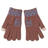 JINZIJINYU Handschuhe Strick Damen Plaid Kinder Warme Handschuhe Für Den Winter...