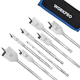 WORKPRO 8tlg. Flachfräsbohrer Set, 1/4' Sechskantschaft, 6mm/ 10mm/ 13mm/ 16mm/ 19mm/...