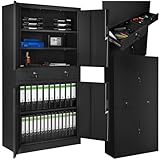 tectake® Aktenschrank, Mehrzweckschrank aus Stahl, Allzweckschrank, Aktenschrank...