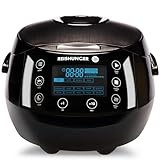 REISHUNGER Digitaler Reiskocher & Dampfgarer Schwarz | 1,5 L bis 8 Personen |...