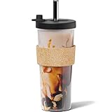 Dodoko Bubble Tea Becher, Smoothie Becher, Smoothie Glas, Bubble Tea Becher mit Strohhalm,...