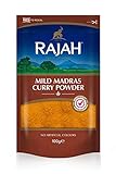 Rajah Mild Madras Currypulver – Aromatische Gewürzmischung mit milder Schärfe – 1 x...