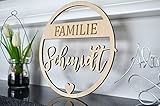 Familienschild, Individueller Schriftzug, Namensschild, Türschild aus Holz, Schriftzug