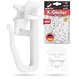 Raumhero® X-Gleiter für Gardinenschienen (Komplettset 100x X-Gleiter inkl. 6X...