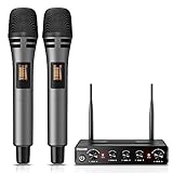 TONOR Dual Funkmikrofonen System kabellos, drahtloses Karaoke Mikrofon Set Wireless...