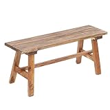 DESIGN DELIGHTS Vintage HOLZBANK Anzio 90x26x39cm(LxBxH), rustikale Sitzbank Altholz Look...