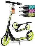 DAUM® Klappbarer Kickscooter (Grün), Höhenverstellbarer Scooter Kinder und...