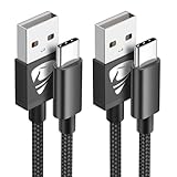 USB C Kabel, 2 Stück 2M Nylon Handy Ladekabel USB C Schnellladekabel Typ C Ladekabel für...