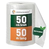 BB-Verpackungen 1x Luftpolsterfolie 0,5 x 50 m (Typ 60, Versandfolie, Polsterfolie zum...