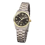 REGENT Titan (Metall) Damen Uhr F-429 Quarzuhr Armband grau Silber Gold D1URF429 Quarzuhr...