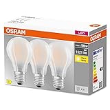 OSRAM LED-Lampe, Sockel: E27, Warm weiß, 2700 K, 11 W, Ersatz für 100-W-Glühbirne,...