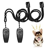 vsshe Hundepfeife,2 Stück Trainingspfeife 2 in 1 Hundeklicker und Pfeife Hunde Clicker...