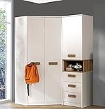 Marmex Grant G15 - Eckschrank 91x195x143 cm, Bücherregal - Eckgarderobe mit...